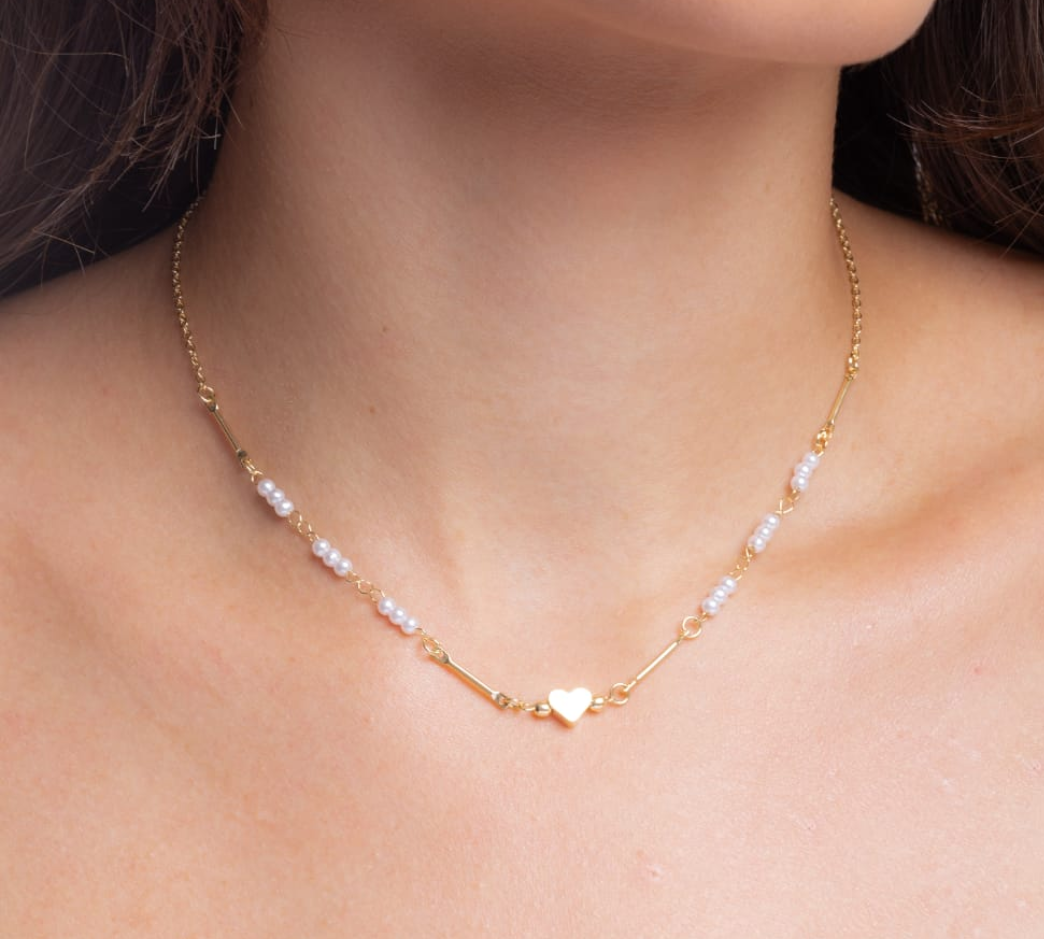 Pearl and Heart Necklace