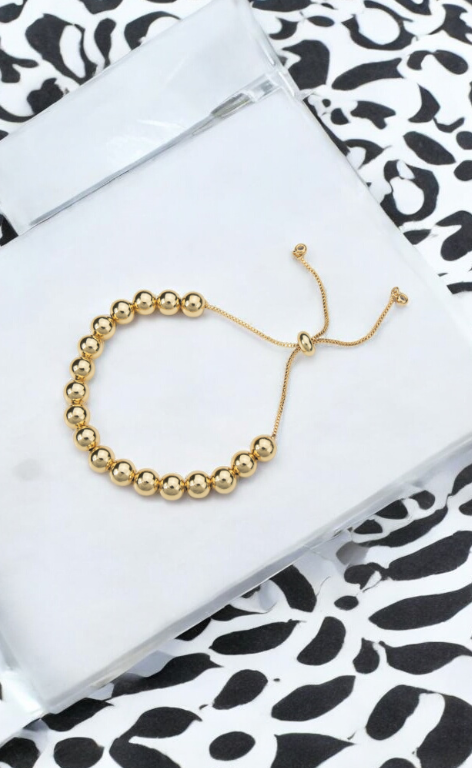 Adjustable Gold Beaded Bracelet