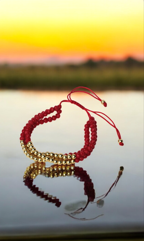 Brazalete Rojo y Dorada