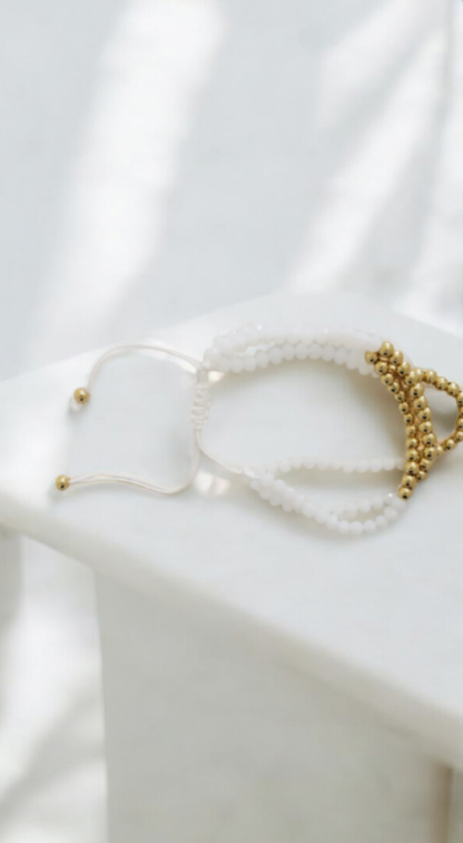 White Bracelet with Gold