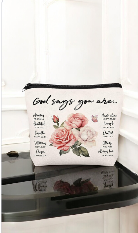 Bolsa con Citas Bíblicas y Tazas Floral 🌸 📖