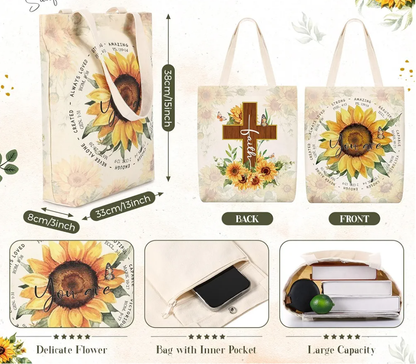 Bolsa con Citas Bíblicas y Vasos con Girasole 🌻📖