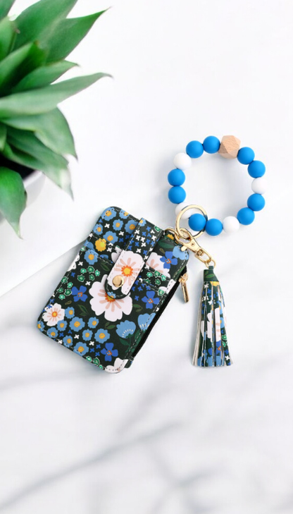 Llavero en Forma de Pulsera Floral y Porta Tarjeta 💐