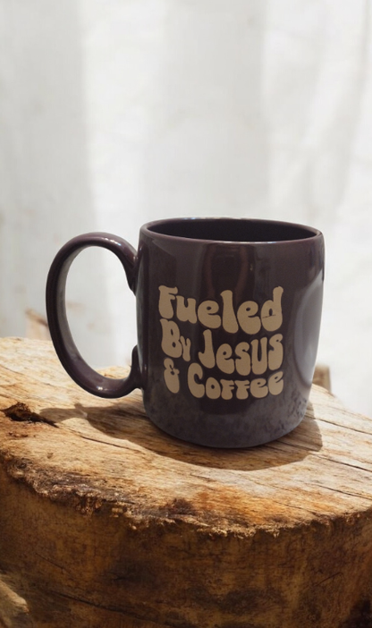 Taza para café "Fueled by Jesus and Coffee"☕