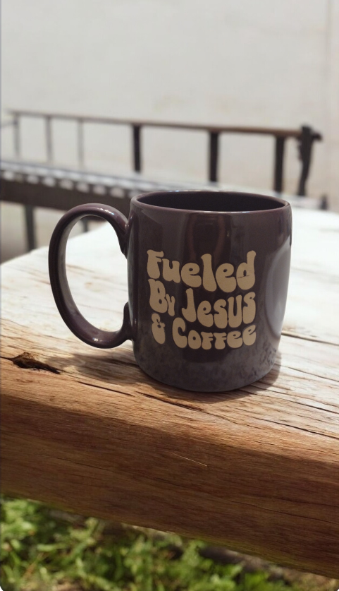 Taza para café "Fueled by Jesus and Coffee"☕