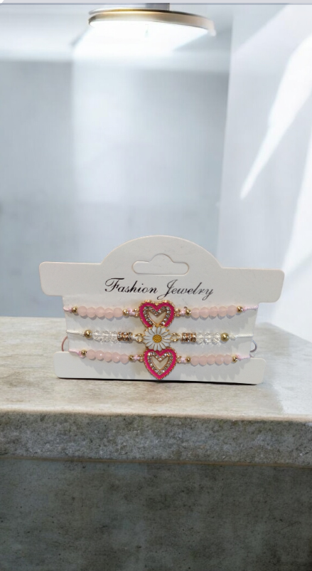 Set de pulseras corazón Rosa🩷