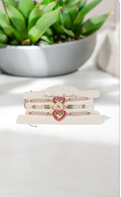 Set de pulseras corazón Rosa🩷