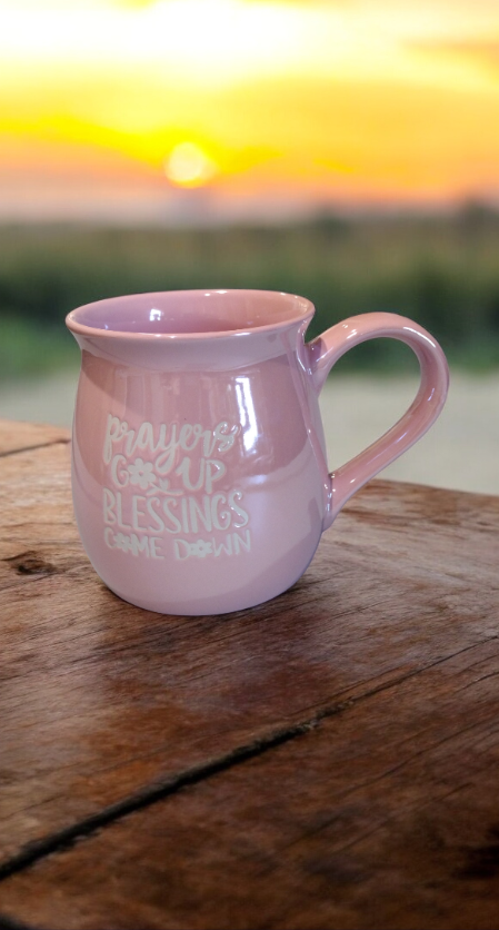 Taza para café con cita Biblica en Rosada.