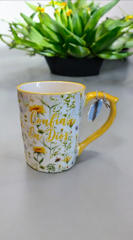 Taza para café con cita biblica