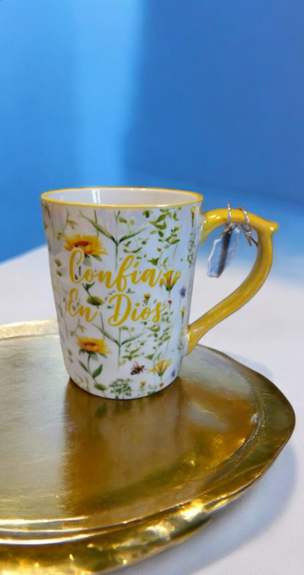 Taza para café con cita biblica