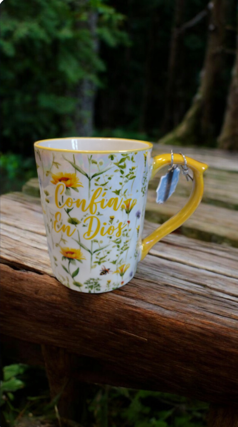 Taza para café con cita biblica